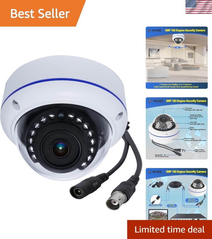 5MP 4MP 180 Degree Wide Angle Dome Security Camera HD-TVI/CVI/AHD/960H Analog…