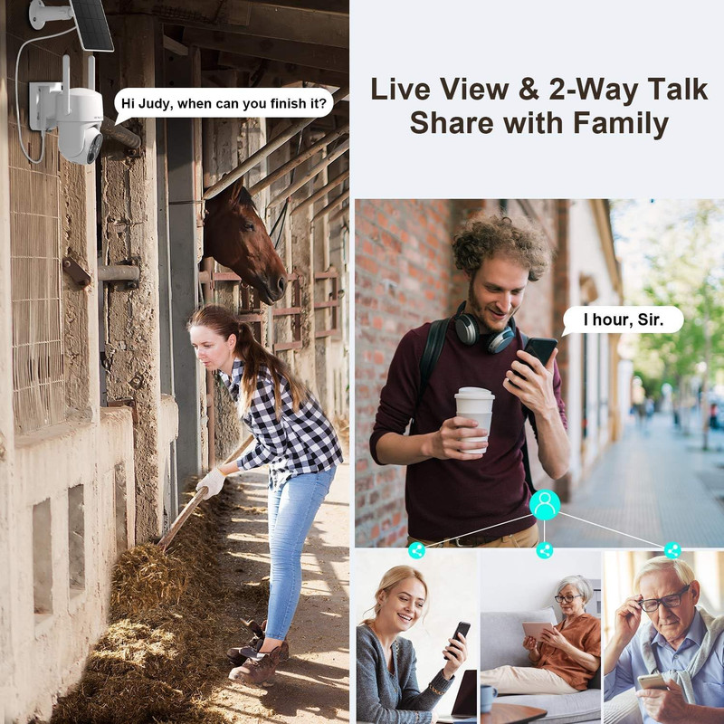 4G LTE Cellular Security Camera No Internet Needed,2K Solar No WiFi Security Cam gallery