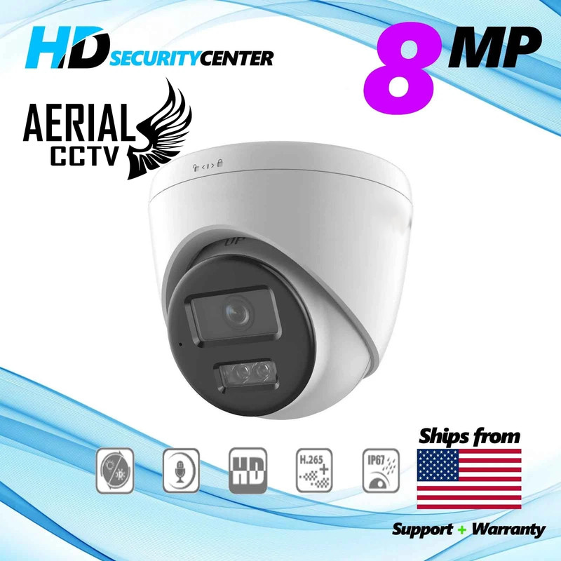 2CD1383G2-LIUF 8MP Smart Hybrid Light Fixed Turret Network 2.8mm Security Camera