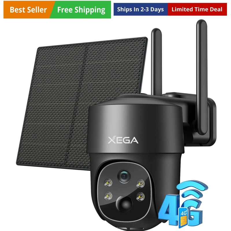 4G LTE Cellular Security Camera Solar with SIM Card,Wireless Outdoor No WiFi …