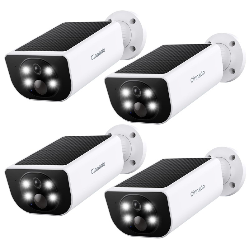 4 Camaras De Seguridad 2K Inalambricas Solares Para Casas Exterior Con Audio Set