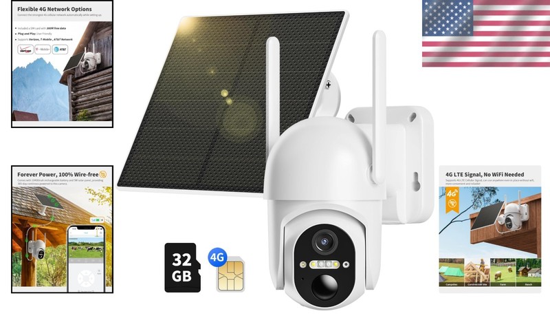 4G LTE Cellular Security Camera - 2K Solar Wireless, SIM & Memory Card Included gallery