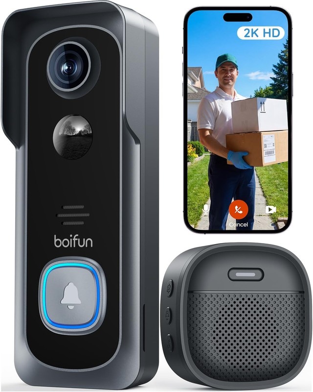 Advanced Wireless Video Doorbell - 166° Field of View, No Fees, Enhanced Safety gallery