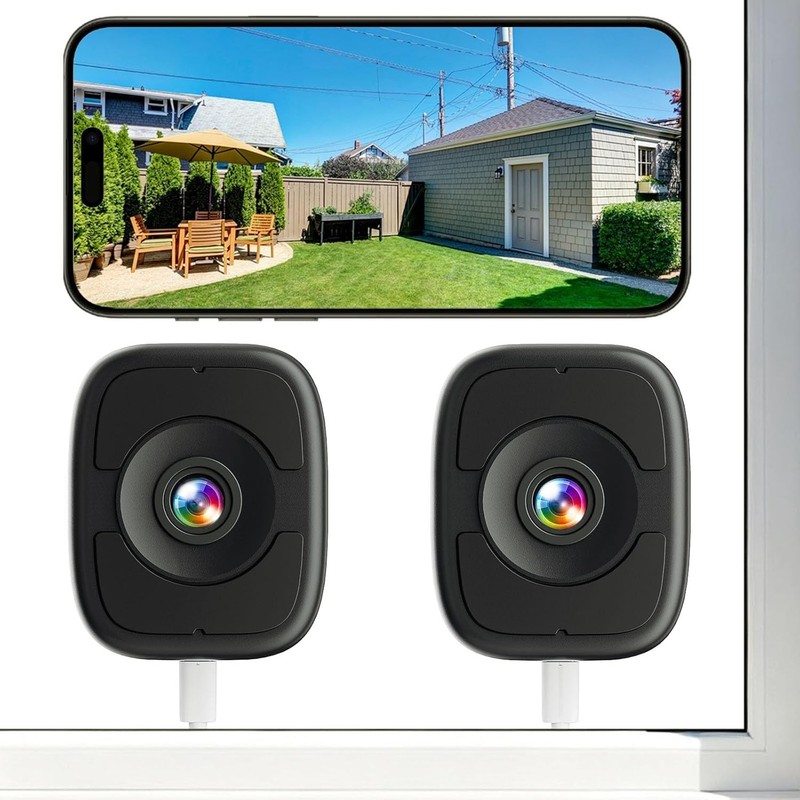 5MP 3K Window Camera 2 Pack, 5G & 2.4GHz WiFi Window Cameras for Home Securit…
