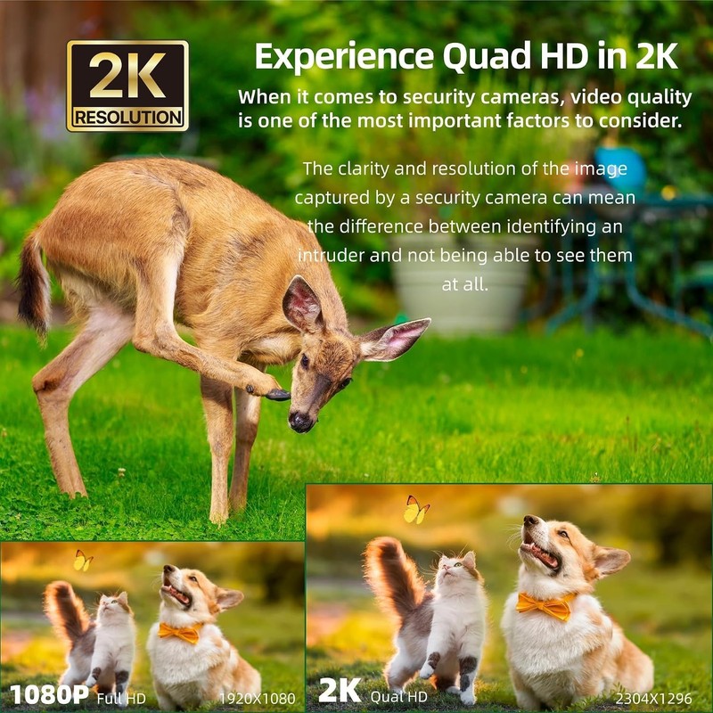 2K WiFi Security Camera with Color Night Vision & AI Motion Detection gallery