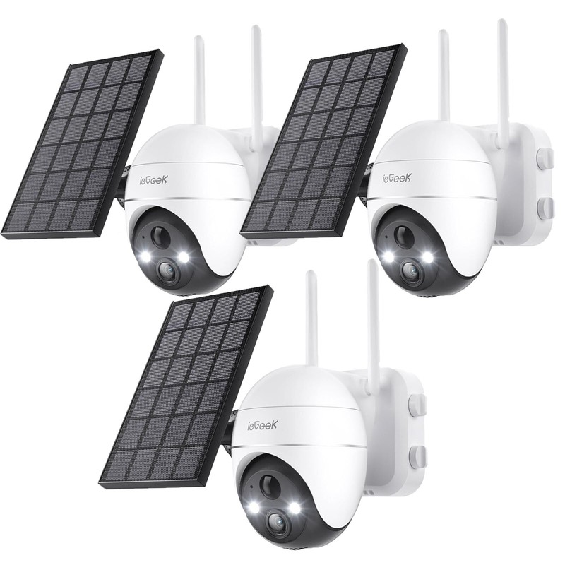 ieGeek 5MP Outdoor Wireless WiFi Solar Battery Powered 360° PTZ Security Cameras