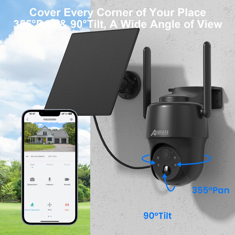 ANRAN 4G LTE Cellular Wireless Solar Battery Security Camera Outdoor w/ SIM Card gallery