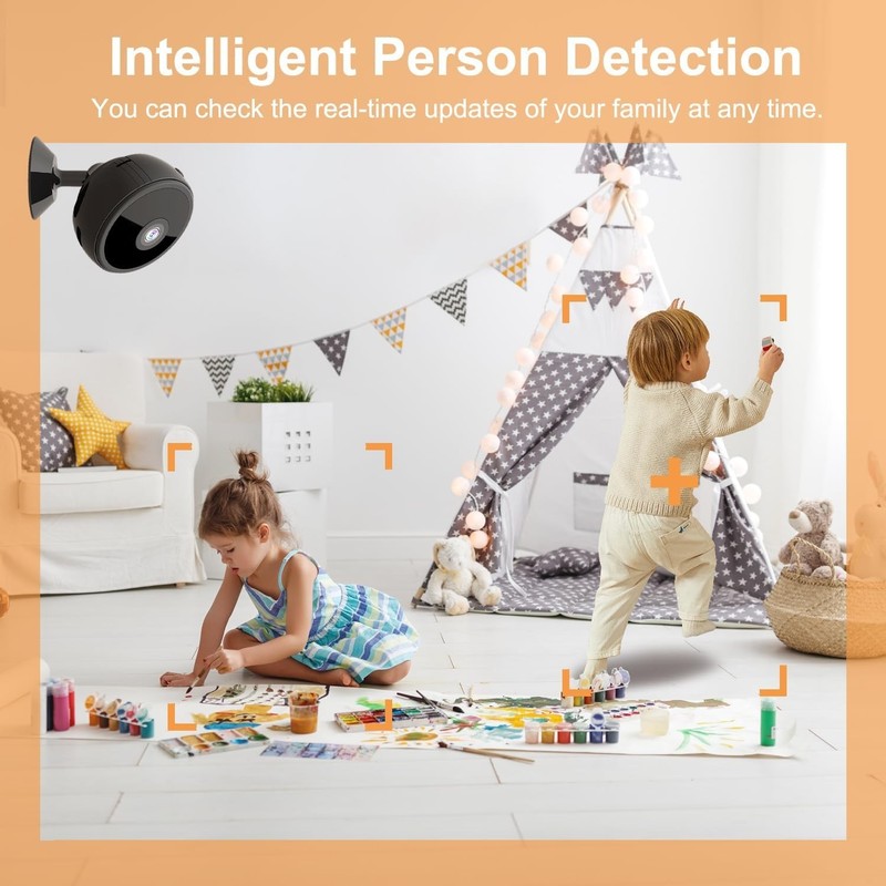 Mini Wireless Security Cam w/Night Vision & Motion Detection, Phone App Control gallery