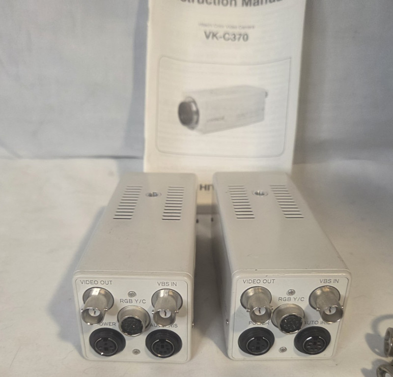 Lot of 2 Hitachi VK-C370 Color Video Camera CCTV Vintage Japan w/ Manual gallery