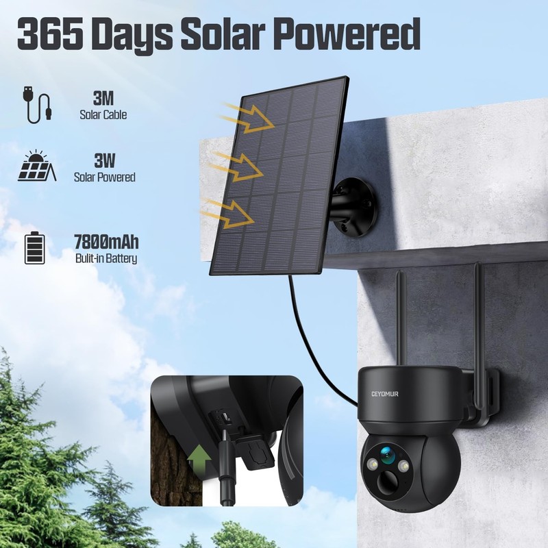 Security Cameras Wireless Outdoor, 4G LTE Cellular Security Camera with Built-in gallery