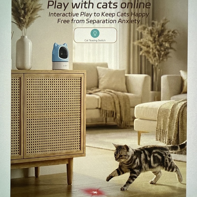 2K HD Pet Camera, Auto-Tracking & Laser, 2-way Audio, WiFi, Night Vision, 355° gallery