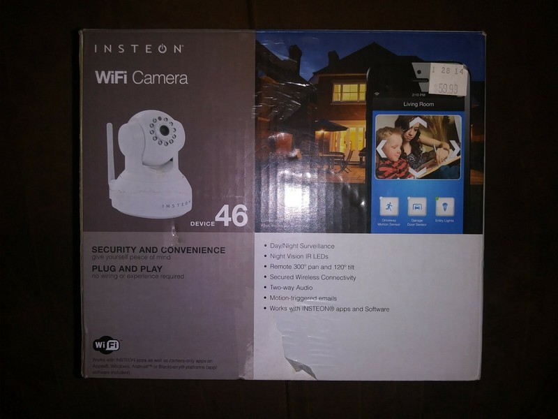 Insteon WiFi Camera Model 46 in Original Box – Gently Used 