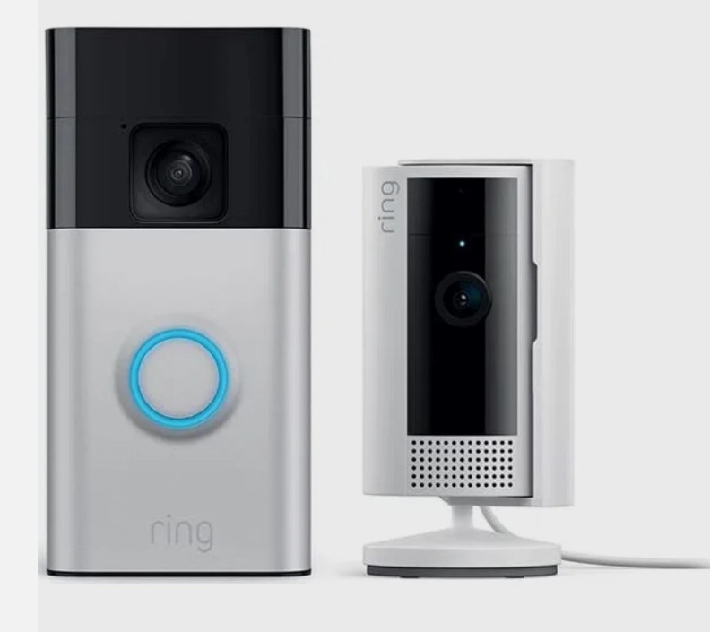 Ring Starter Set with Battery Doorbell and Indoor Cam: Security Wi-Fi System A1
