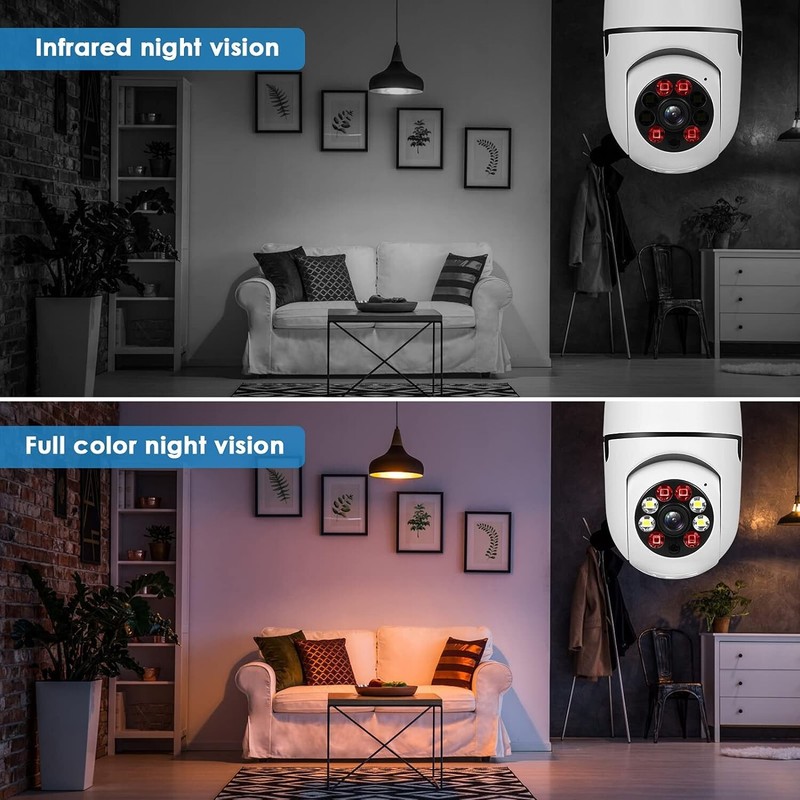 Premium Security Camera 1080P Outdoor E27 360° Motion Detection, Two-Way Audio gallery
