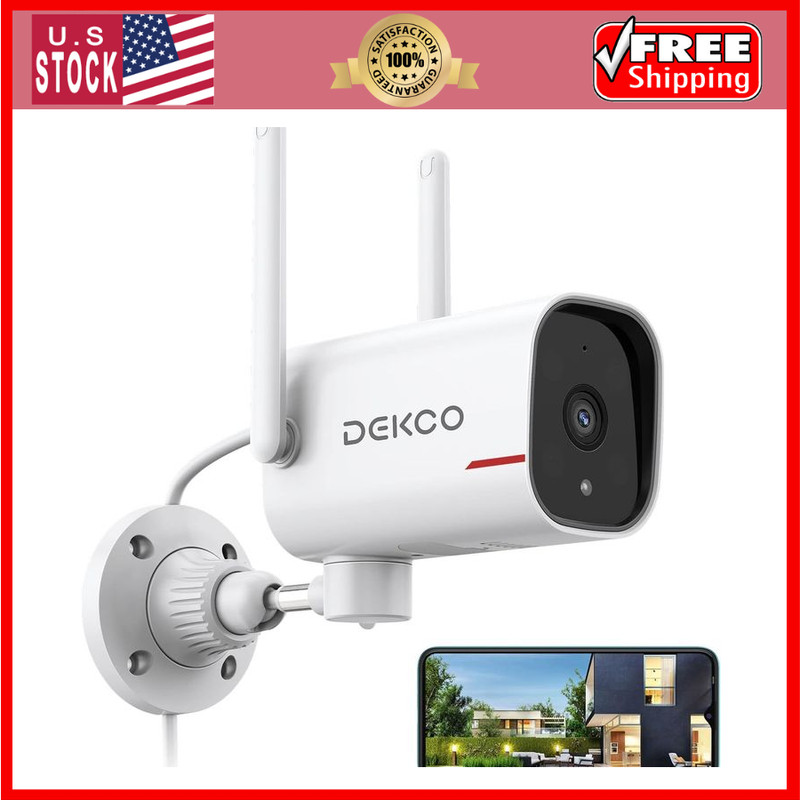 WiFi Camera 2K Pan Rotating 180° Wired Outdoor Security Cameras with Color Ni…