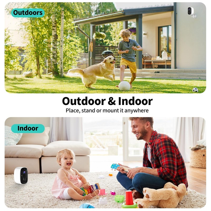 2K UHD Wireless Security Camera - Indoor/Outdoor, Battery Powered, Night Vision, gallery