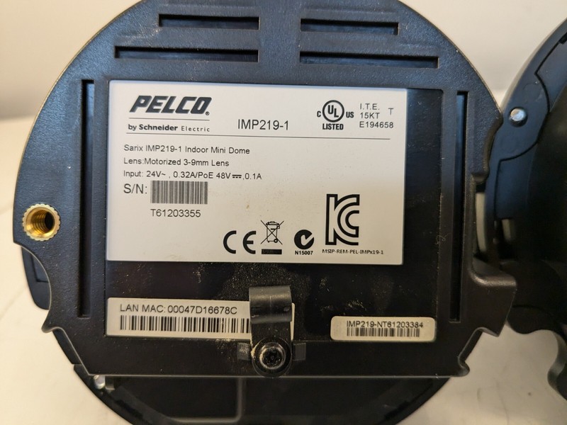 Lot of 2 Pelco IMP219-1 Dome Camera *Factory Reset, Missing Enclosures* gallery