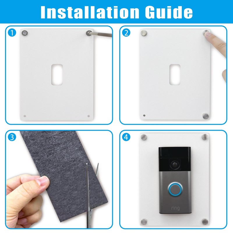Metal Doorbell Faceplate – Thin Steel Backplate with Foam Cushion to Fit Unev... gallery