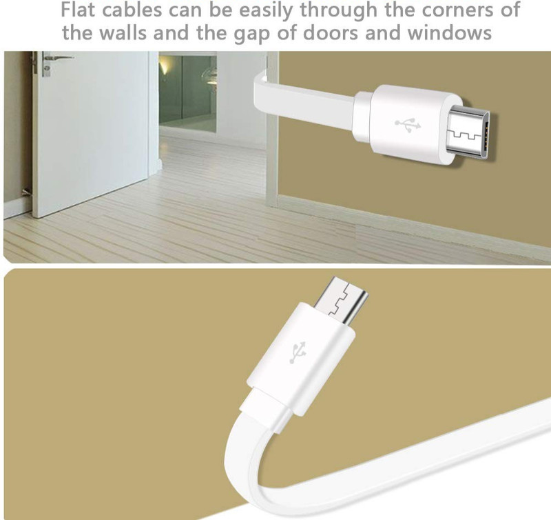 10FT USB to Micro USB Extension Power Cable 2 Pack Security Camera Flat Cord gallery