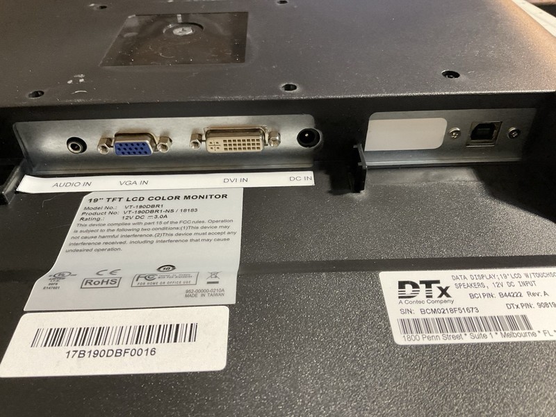 DTX 19” TFT LCD COLOR MONITER MODEL VT-190DBR1 gallery