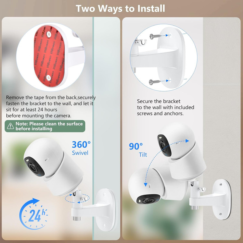 Adhesive Security Camera Mount for Eufy Indoor Cam E30/C210/C220/E220, Adjustabl gallery