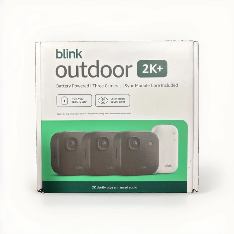 NEW BLINK OUTDOOR 2K+ WIRELESS SECURITY 3 CAMERA SYSTEM – BLACK – SHIPS TODAY