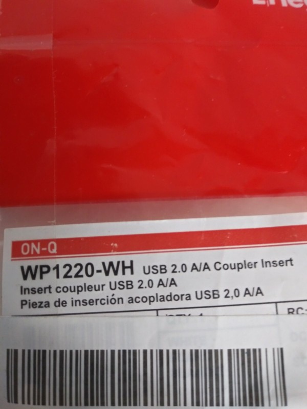 Legrand - On-Q WP1220-BK USB 2.0 A/A Coupler Keystone Insert, (T). gallery