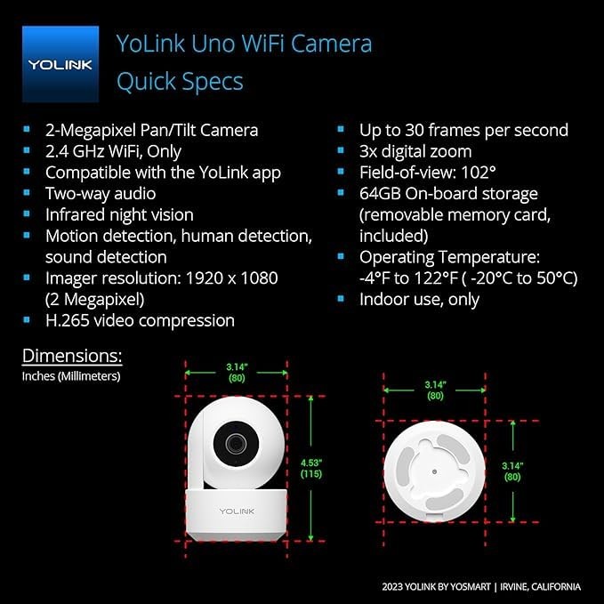 Uno 2.4G WiF Wireless Home Indoor, for Baby and Pet Monitor, 1080p Dog with A... gallery