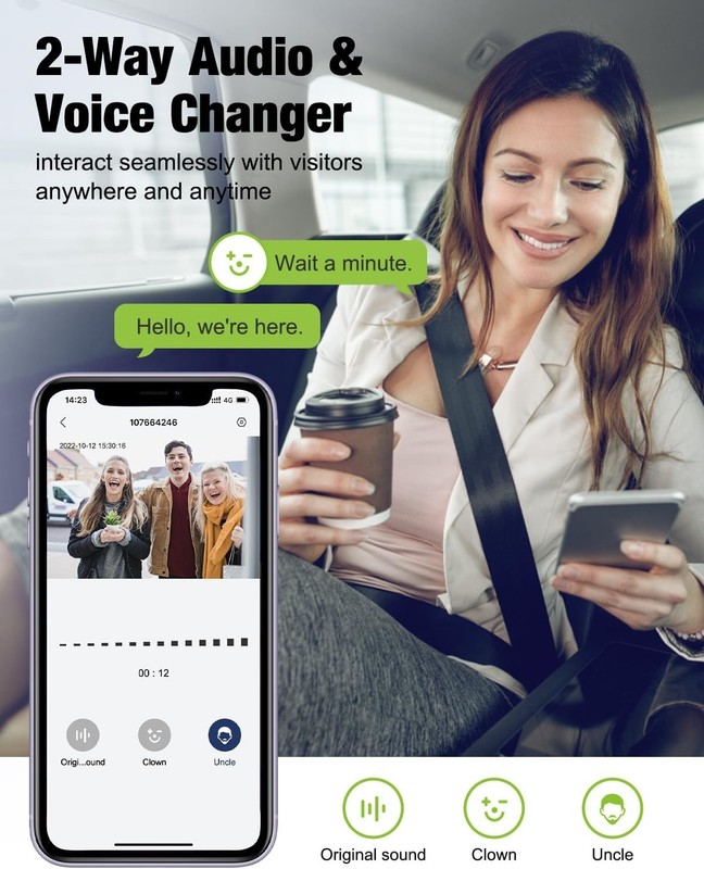 Wireless Video Doorbell with Chime, 1080p, 2-Way Talk, Night Vision, Human De... gallery