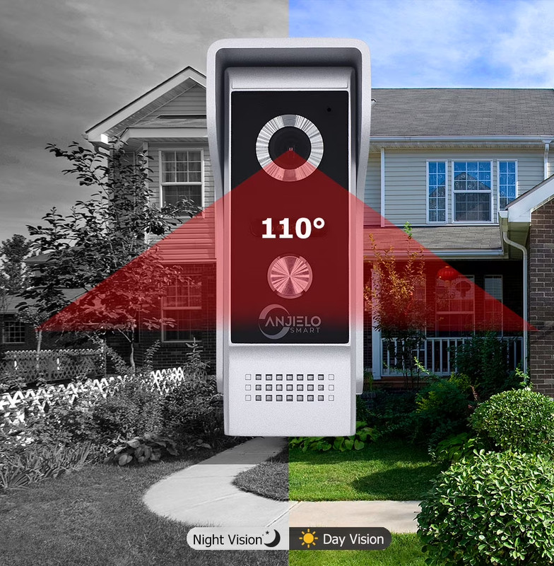 4.3 Inch Doorbell Video Camera Wired Touch Monitor Intercom Waterproof IR Night gallery