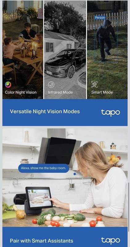 Tapo Crystal Clear 2K 3MP Surveillance Camera 2-Pack, AI Detection, Wi-Fi gallery