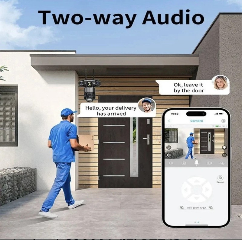 ANDOWL G3000 WI-FI PTZ IP 8K 12MP TRIPLE AUDIO DISPLAY SECURITY CAMERA gallery