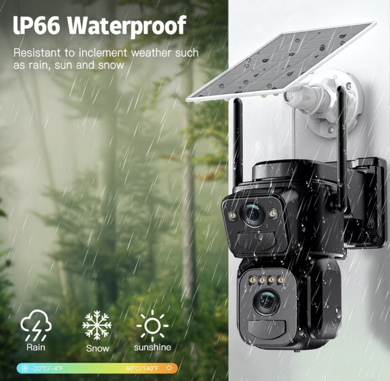10x Zoom Security Camera, 360° Degrees Wireless HD Night-Vision Solar-Powered gallery