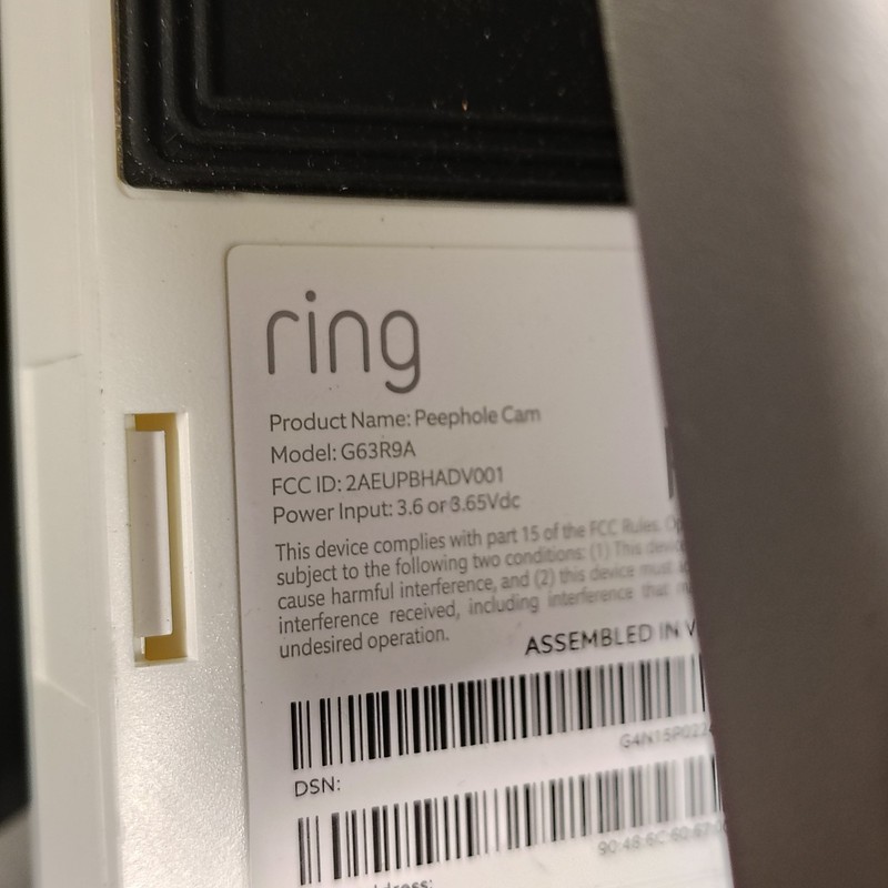 RING Door View Cam Peephole Camera G63R9A 1080p Wi-Fi Video Doorbell gallery