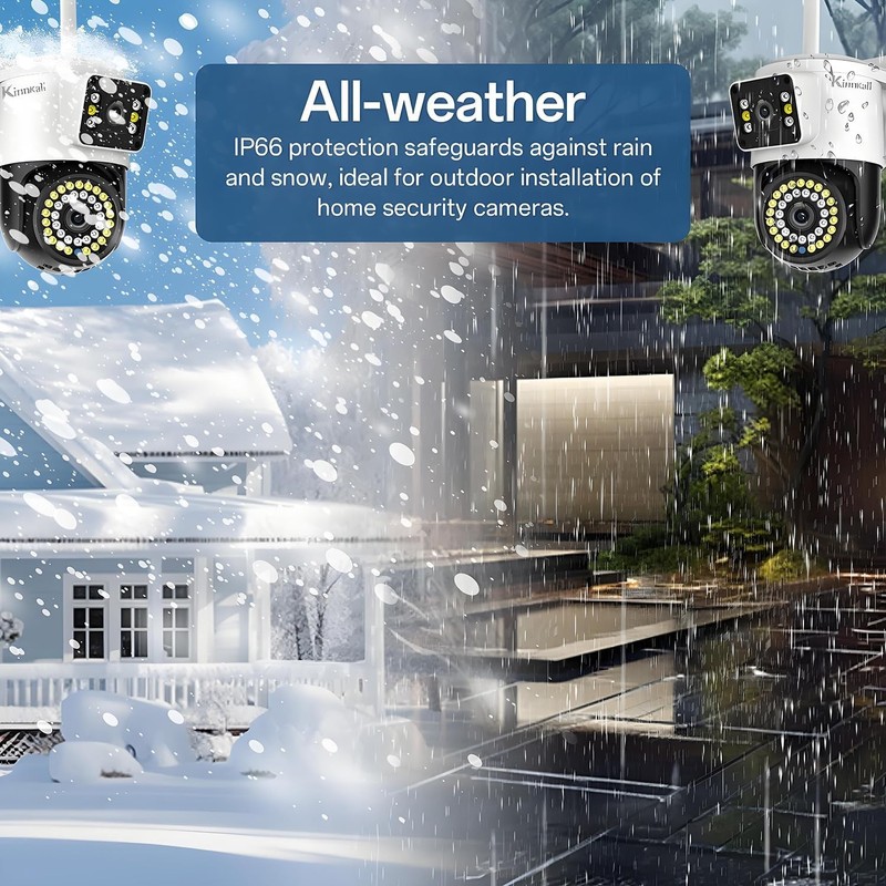Weatherproof Dual Lens WiFi Camera - 24/7 HD Surveillance with Night Vision gallery
