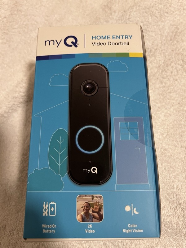myQ Video Doorbell – 2K Camera, Batt or Wired, Color Night Vision, Live View NIB