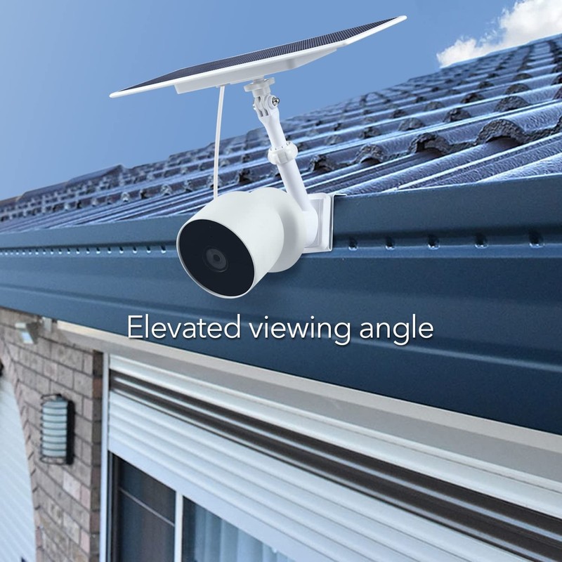 2-in-1 Gutter Mount for Google Nest Cam (Battery) and Solar Panel (White) gallery