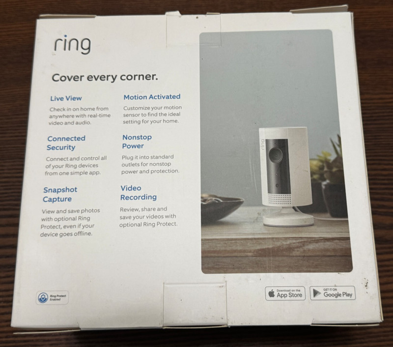 2 Ring Indoor Cam HD Security Cameras 1st Gen 5UM4E5 - White (2 pack) gallery