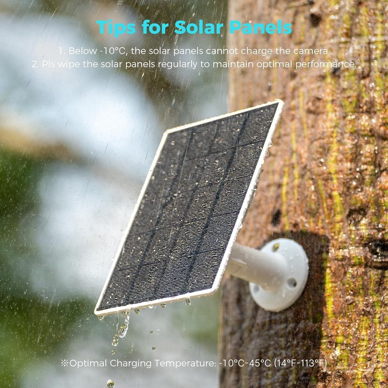 "5W 5V Solar Panel for Security Cameras, 23% Energy Conversion Rate,9.8Ft Cable, gallery
