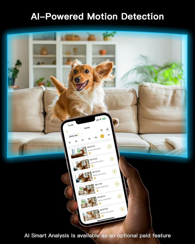 5G 4MP Pet Camera 2 Pack No Subscription Indoor Security Camera Dog/Cat/Baby gallery