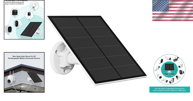 Reliable 5V USB Solar Panel for Outdoor Security - Easy Installation Included gallery