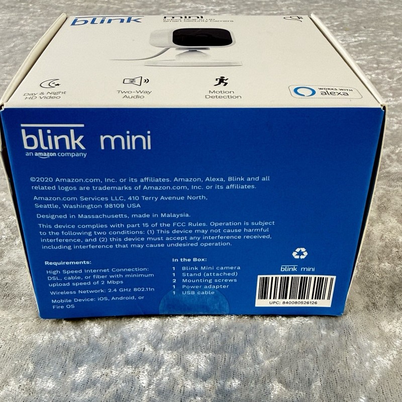 Blink Mini Indoor Plug-In HD Smart Security Camera - New, Open Box gallery
