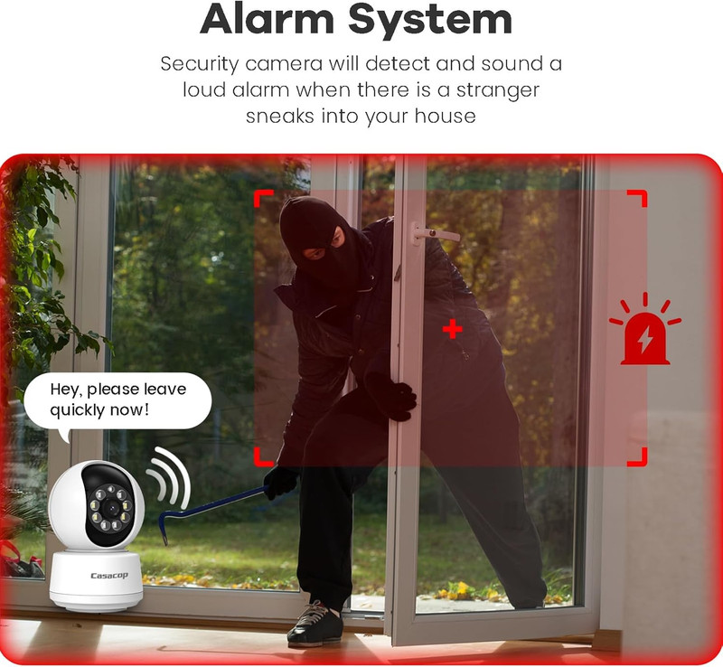 Smart Security Camera, 1080P Home Security Camera, Pan & Tilt 2.4Ghz Indoor IP C gallery