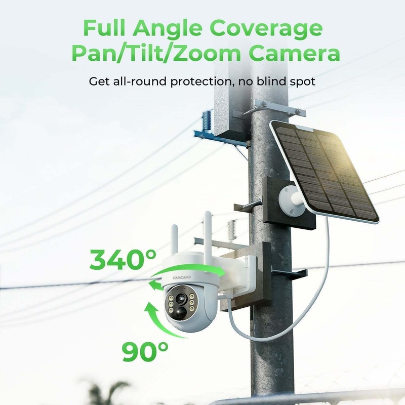 Solar Security Camera Wireless Outdoor with 10" Monitor NVR System Night Vision gallery
