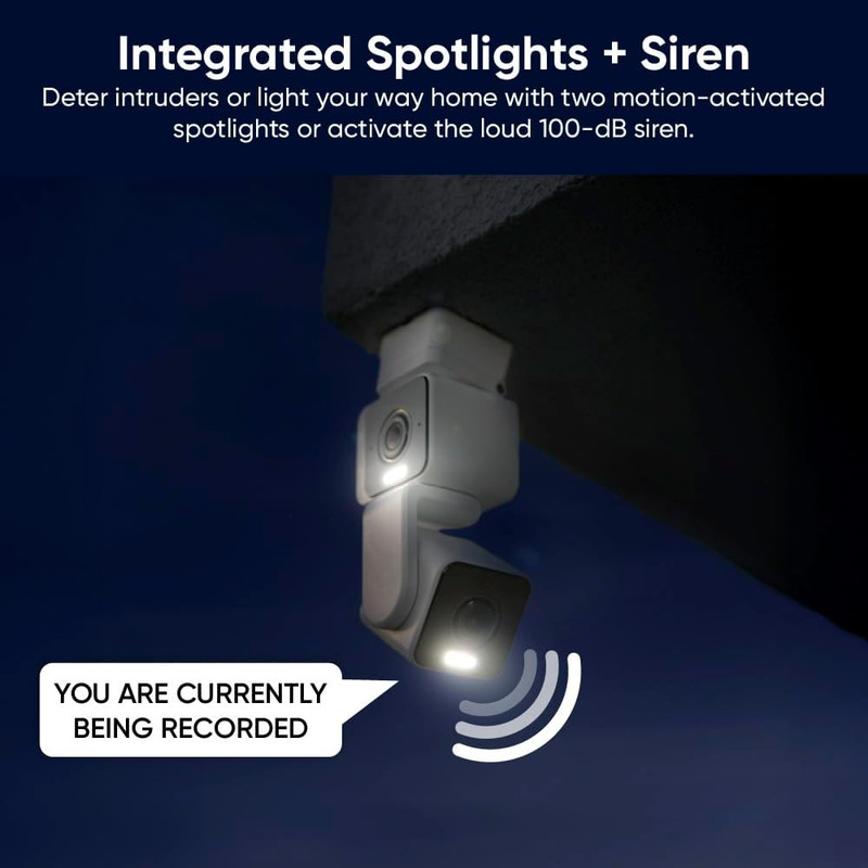 Duo Cam Pan Indoor/Outdoor IP65 2K 360° Pan/Tilt Smart Home Security Camera with gallery