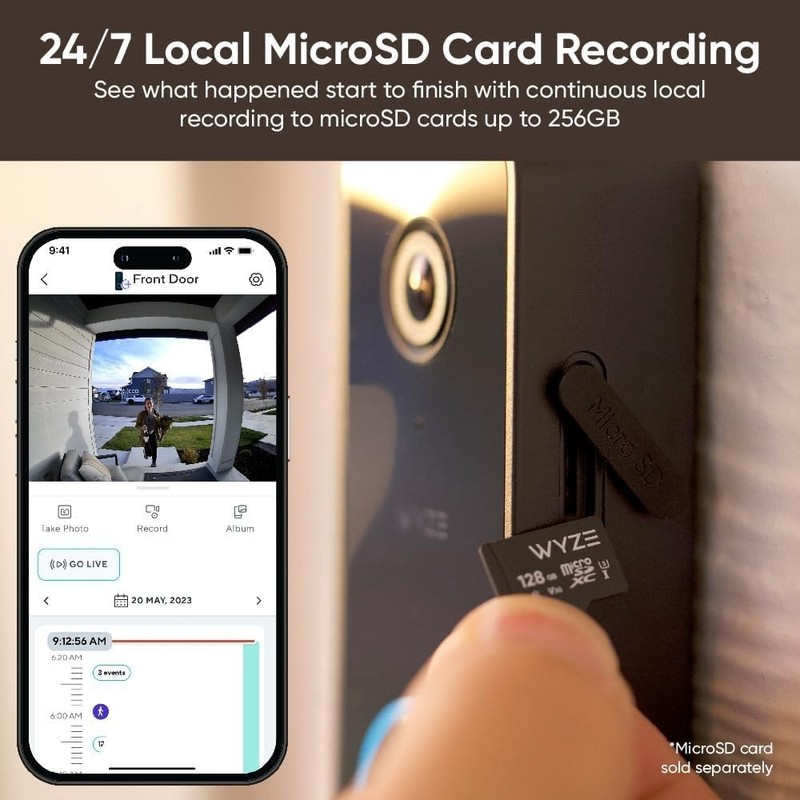 WYZE Wired Doorbell Camera v2 2K Security Video Doorbell Color Night Vision gallery