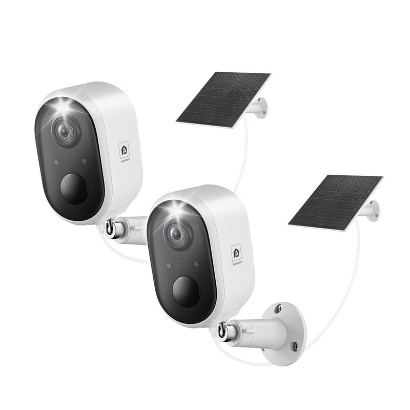 Solar Security Camera Outdoor Wireless 2 Pack, 2K Color Night Vision, Battery…