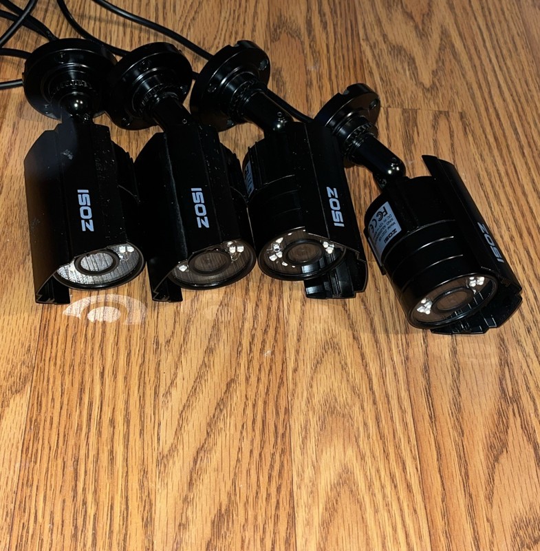 4 x Zosi ZG2112B Black Digital Bullet Security Cameras.