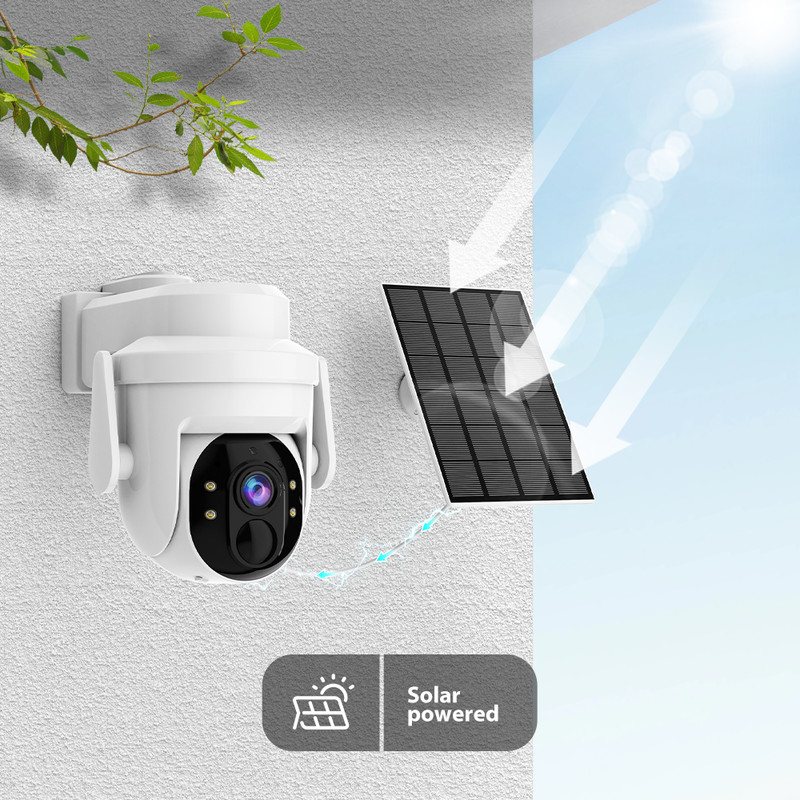3PK Wireless Solar Security Camera WiFi Home Outdoor PTZ Camera Built-in Battery gallery