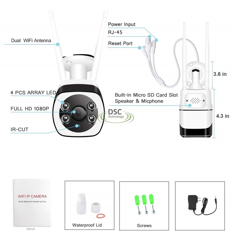 WiFi Outdoor 5MP Plug-in Security Home Surveillance 2 Way Audio Camera gallery